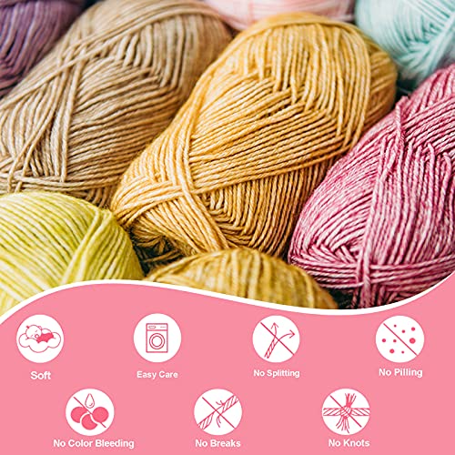 GetUSCart- Cotton to The Core Knit & Crochet Yarn, Soft for Babies, (Free  Patterns), 6 skeins, 852 yards/300 Grams, Light Worsted Gauge 3, Machine  Wash (Blush Pink)